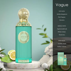 Vague by Anfar 1950 Extrait de Parfum 100ml | Opulent Unisex Fragrance with Sicilian Bergamot & Agarwood