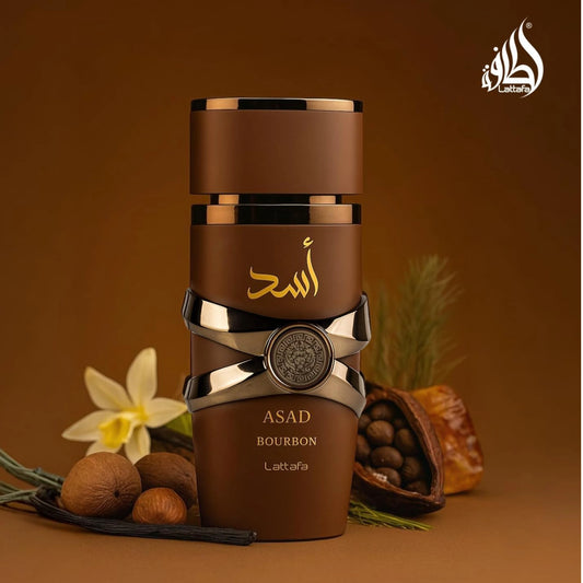 Lattafa Asad Bourbon Eau de Parfum 100ml | Warm Amber & Vanilla Fragrance with Spicy Depth